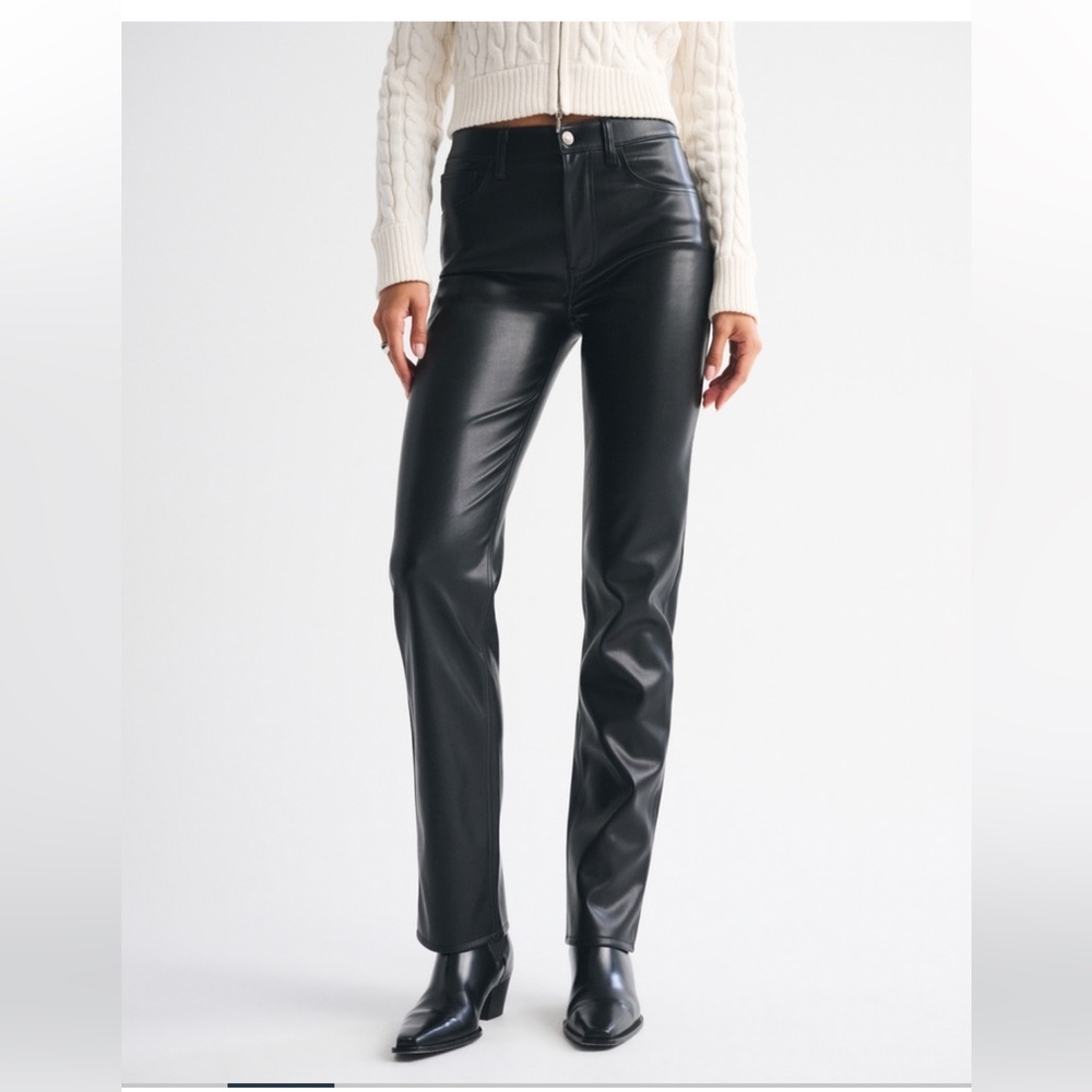 Abercrombie Vegan Leather Straight Leg Pant